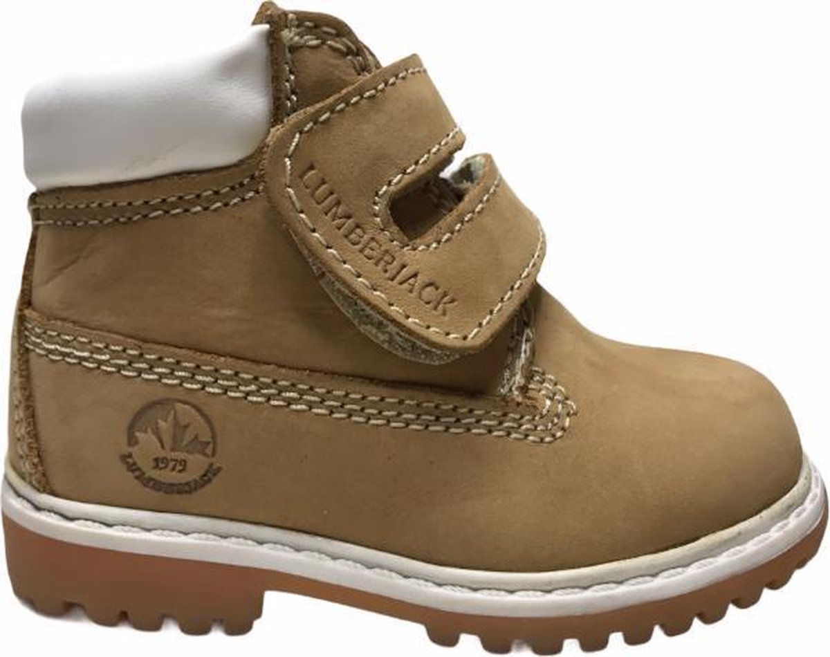 Lumberjack velcro timber bottine Little  geel wit mt 21