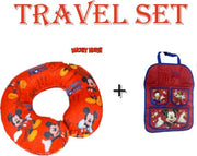 Reis set - Mickey Mouse- Reiskussen +Auto Rugleuning - Travel Set -Auto Organizer- Nekkussen