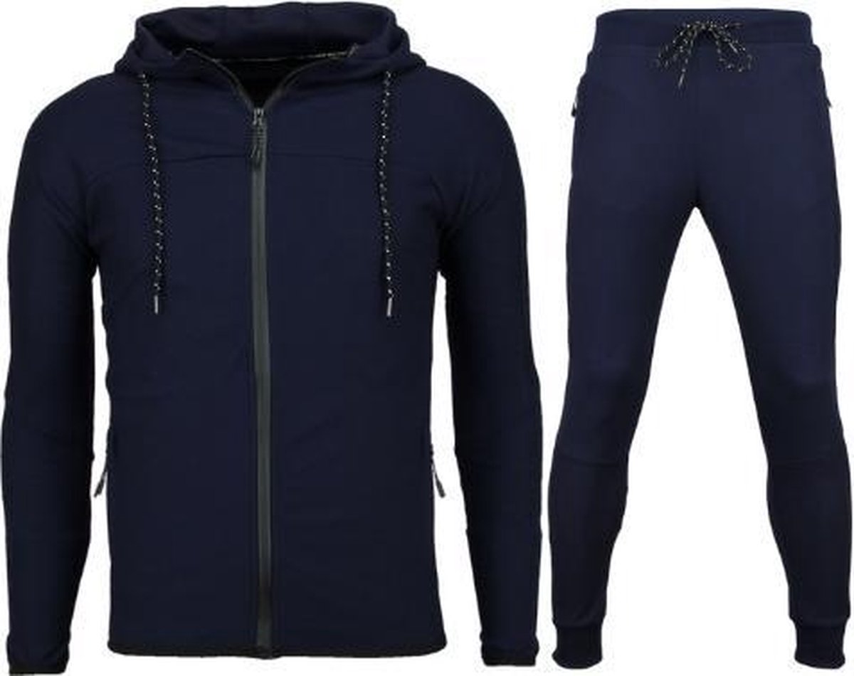 Enos Slim Fit Joggingpak Mannen - Trainingspakken Heren Basic- F552 - Navy - Maten: XS