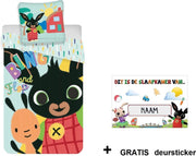 Bing het konijn peuter dekbedovertrek 100x135cm | 100% katoen met leuke deur naamsticker