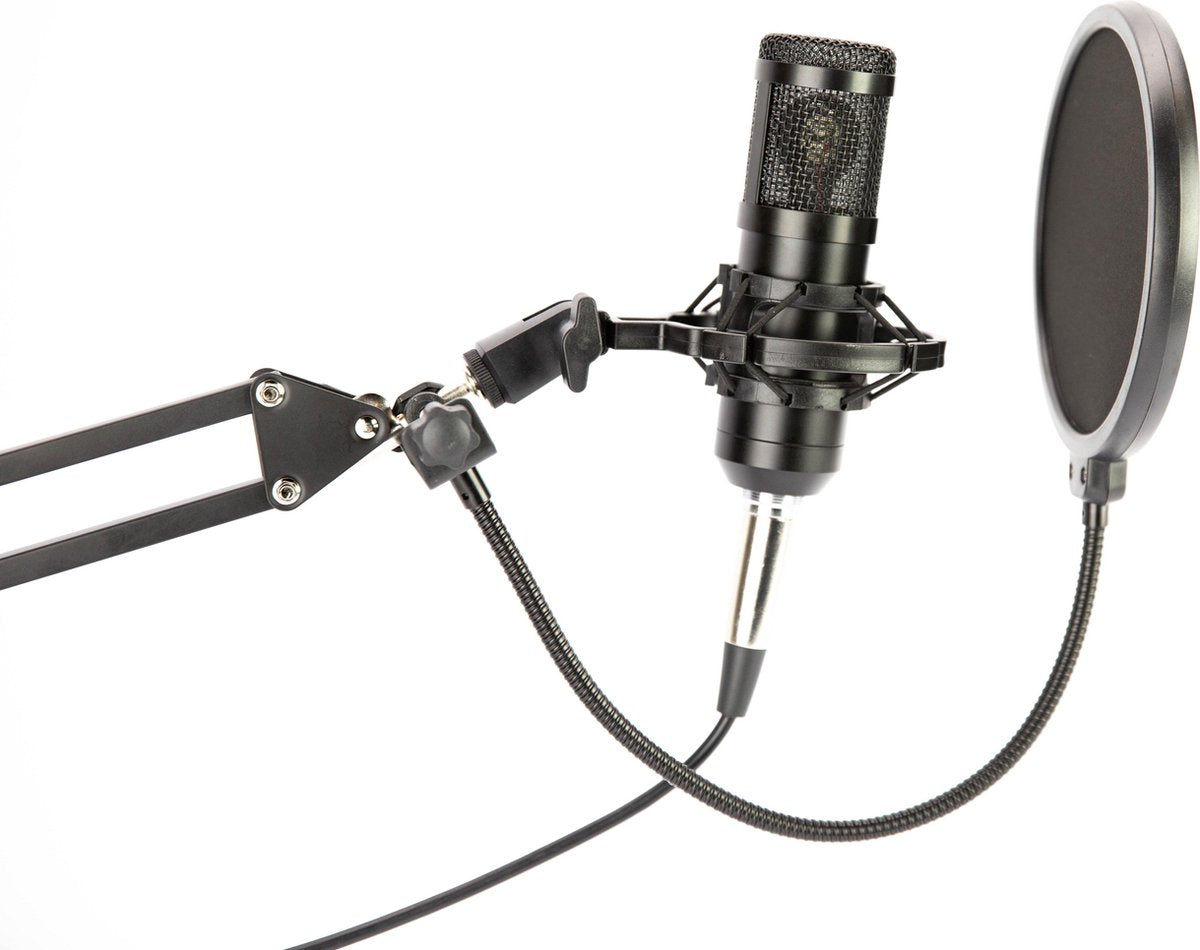 Pulver - Microfoon voor PC & Laptop met USB Plug & Play- Incl. Microfoonarm- Studiomicrofoon met shockmount & popfilter- Gaming