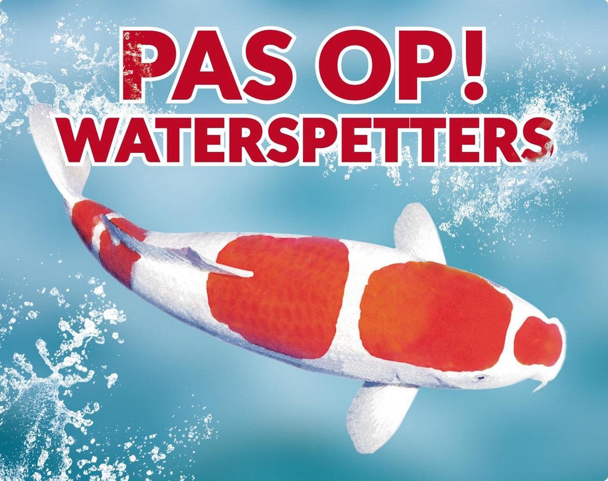 Pas op! Waterspetters 94 kohaku waakbord met een gekleurde achtergrond