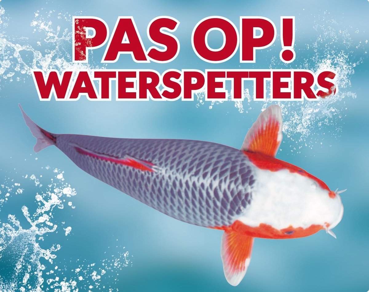 Pas op! Waterspetters 91 asagi waakbord met een gekleurde achtergrond