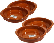 Set van 4x stuks tapas bakjes/schaaltjes Alicante met handvatten 16 en 18 cm - Serveerschalen - Tapasschalen