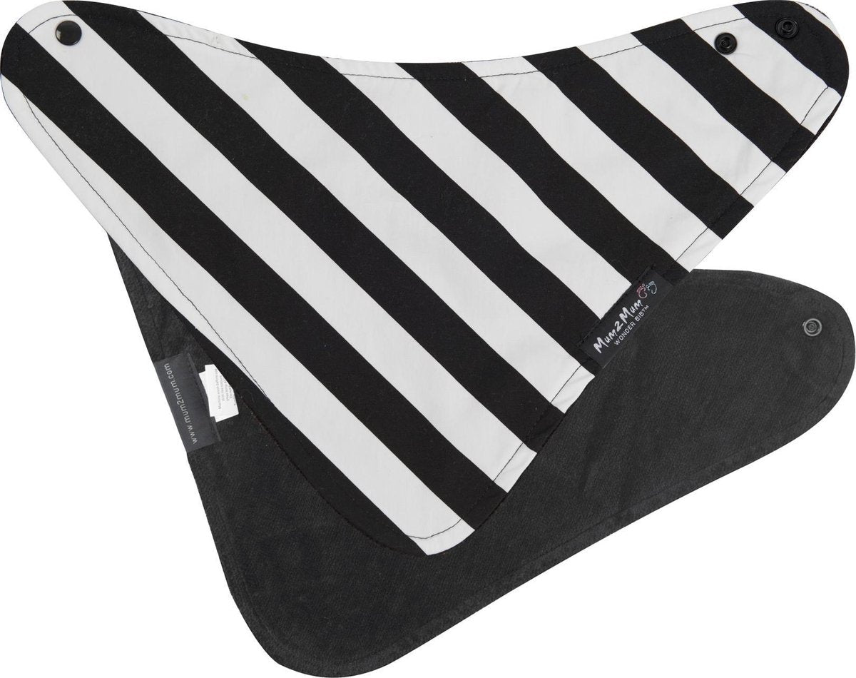 Mum2Mum - Fashion Bandana Wonderslab Katoen - Strepen Zwart/Witte