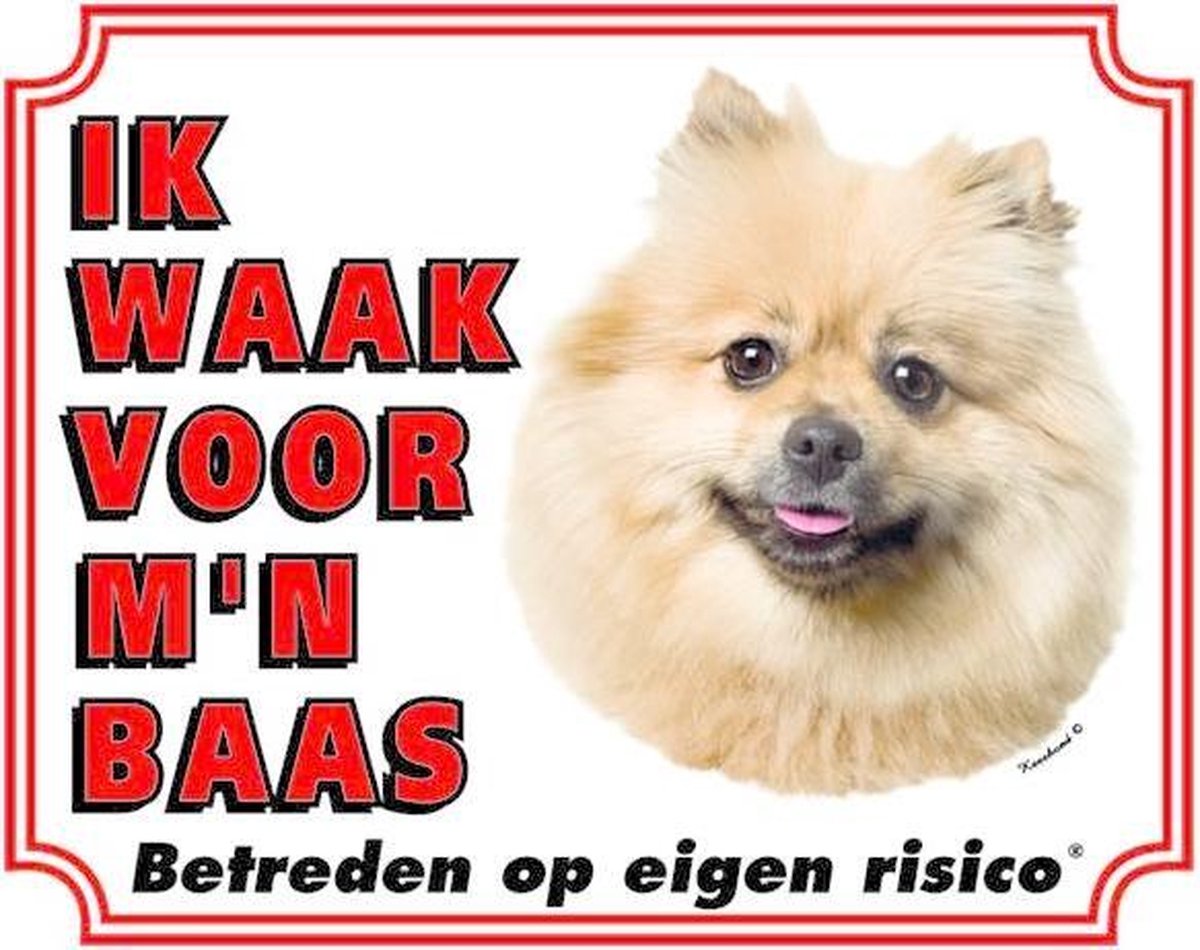 Keeshond Waakbord - Ik waak voor mijn Baas