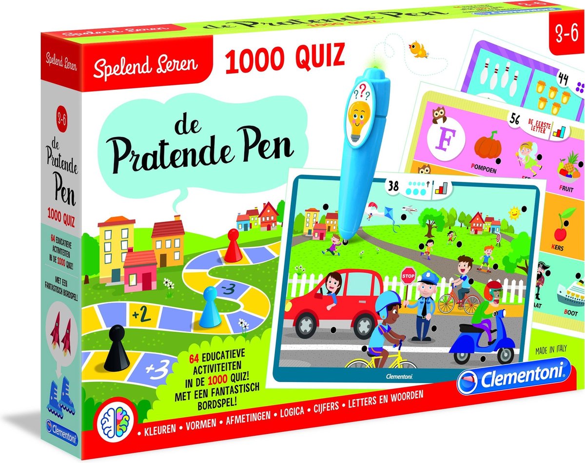 Clementoni - Spelend leren - Interactieve Pen 1000 Quiz (Nederlandse taal) - educatief spel