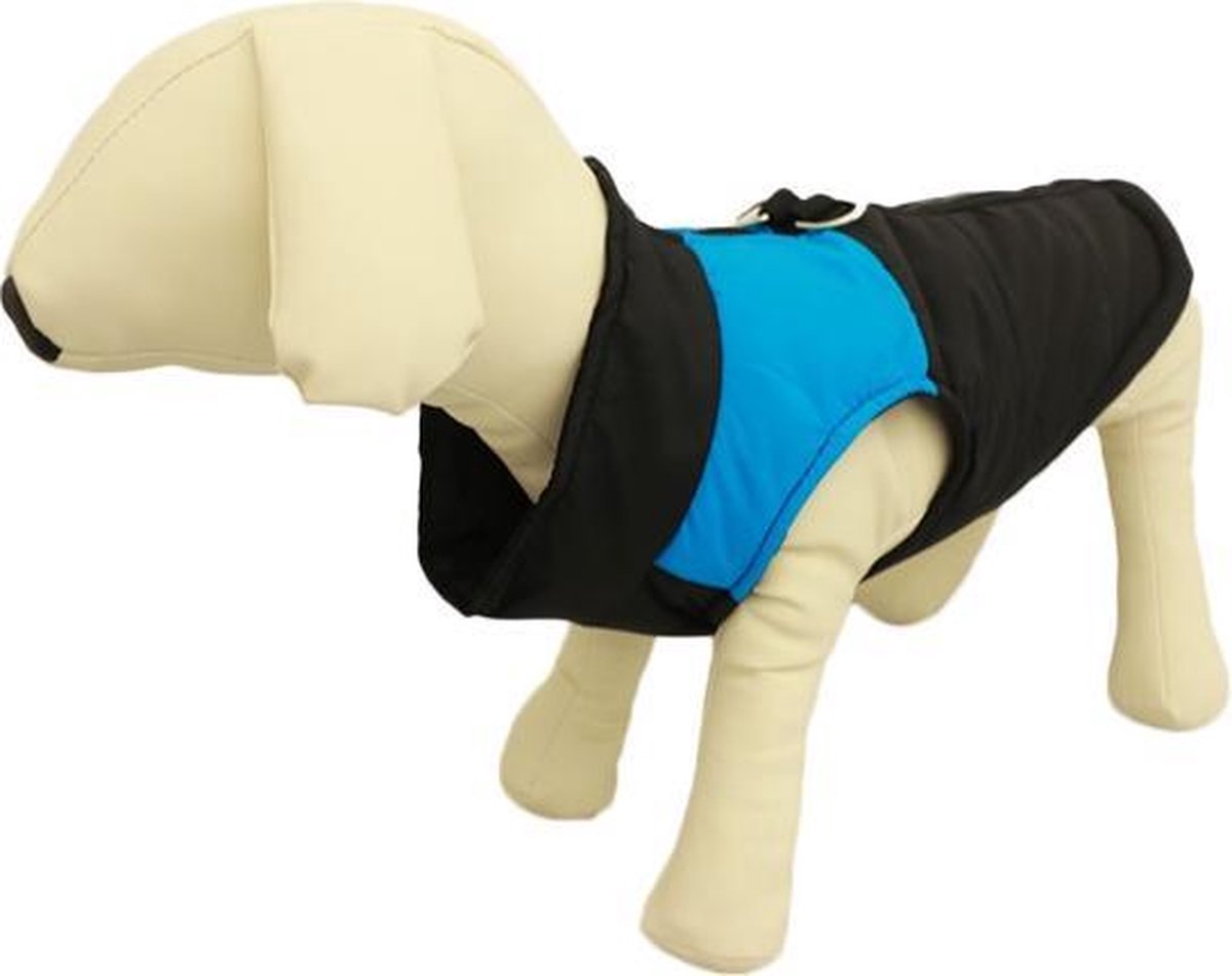 BODYWARMER MET BLAUWE STREEP VOOR DE HOND - L-S ( rug lengte 57 cm