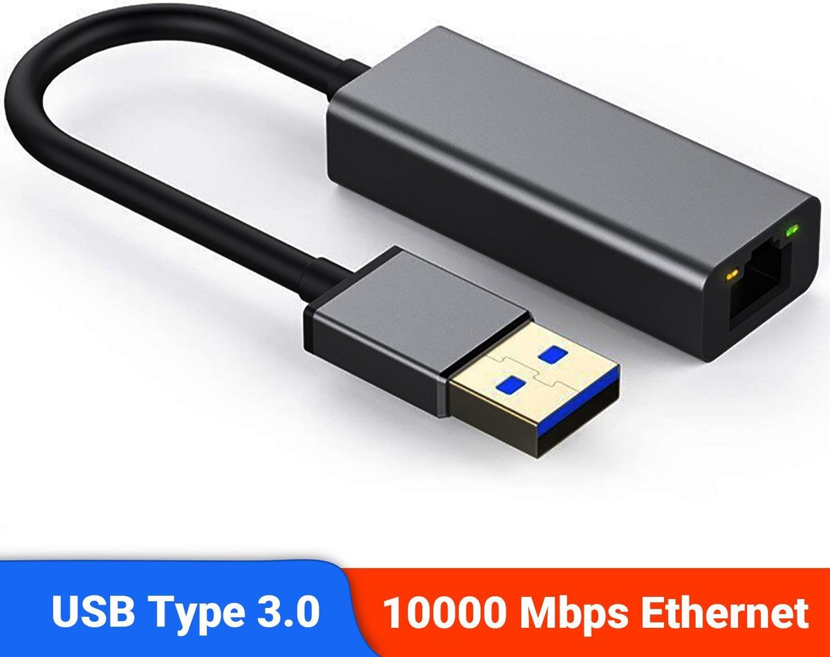 USB 3.0 naar RJ45 Ethernet - Internet Adapter - 10/100/1000 - Converter - Hoge Snelheid - Geschikt Voor - Macbook - Samsung -  Chromebook en meer