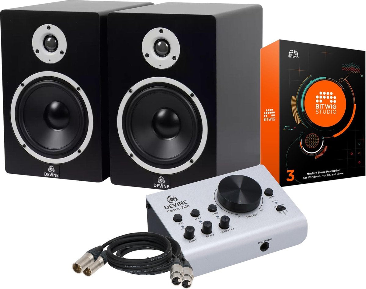 In eerste instantie krijg je de standaard DAW software van Bitwig meegeleverd bij de Devine Centro 2i2o audio interface. Echter