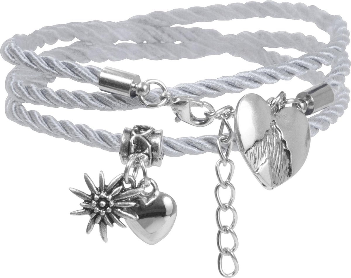 dressforfun - Armband Alpenhart grijs  - verkleedkleding kostuum halloween verkleden feestkleding carnavalskleding carnaval feestkledij partykleding - 302948