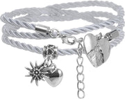 dressforfun - Armband Alpenhart grijs  - verkleedkleding kostuum halloween verkleden feestkleding carnavalskleding carnaval feestkledij partykleding - 302948