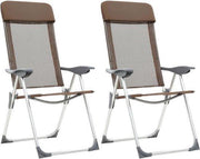 Verstelbare campingstoelen (INCL reisetui) Bruin 2 STUKS - campingstoelen (INCL reisetui) inklapbaar opvouwbaar Hoge rugleuning - Strandstoelen