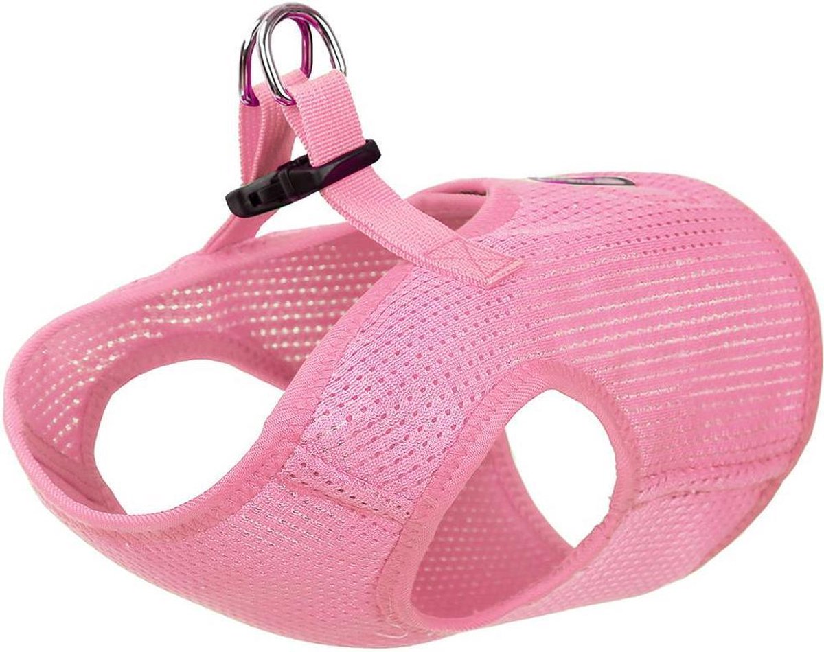 Comfortabel zittende honden harnas in ademende gaas stof - LARGE - ROZE