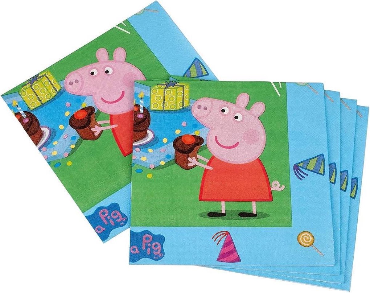 Tib Servetten Peppa Pig 33 Cm Papier Blauw 20 Stuks
