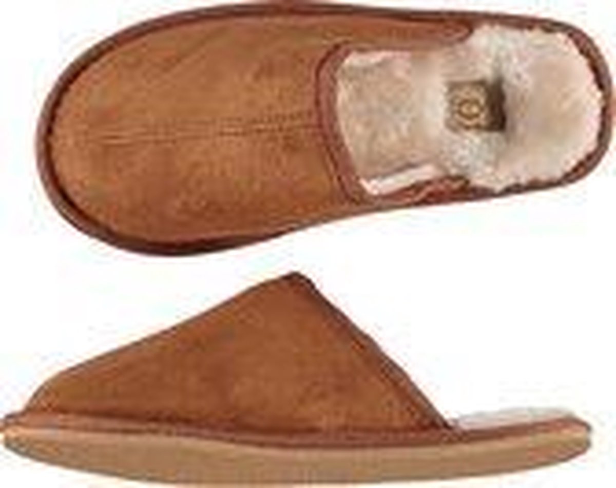 Sloffen - Pantoffels dames - Pantoffels - Sloffen dames - Instap sloffen - Cognac - Maat 41/42