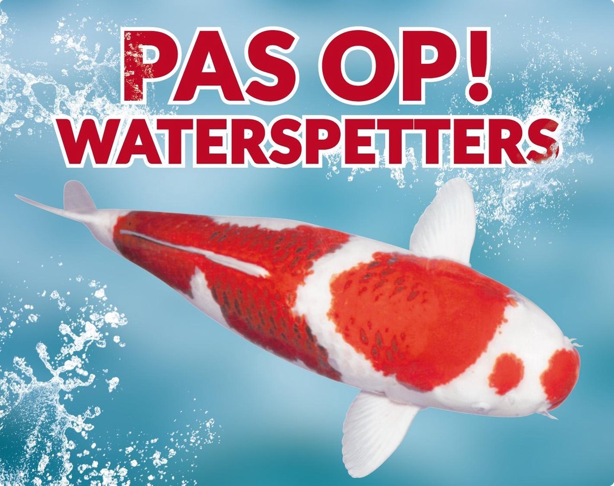 Pas op! Waterspetters 93 goromo waakbord met een gekleurde achtergrond