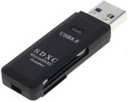 Compacte Snelle 2 in 1 USB 3.0 Geheugenkaart lezer / MemoryCard Reader Adapter - SD  en Micro SD kaart reader| Zwart
