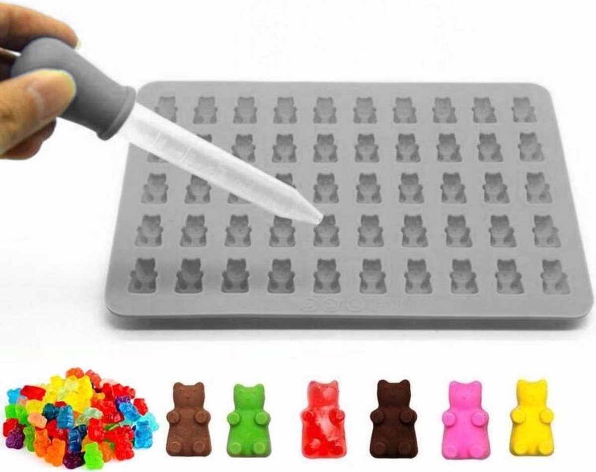 Siliconen Gummy Bear Mal – Chocoladevorm – Gelatine vorm – Snoep Maker – Ijsvormpjes – Gelei mal - Transparant