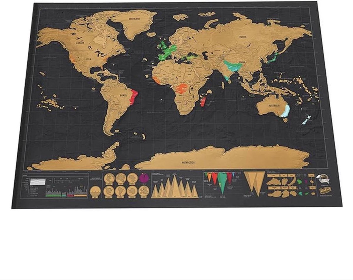 Kras Wereldkaart van Versteeg® - Scratch Map Deluxe