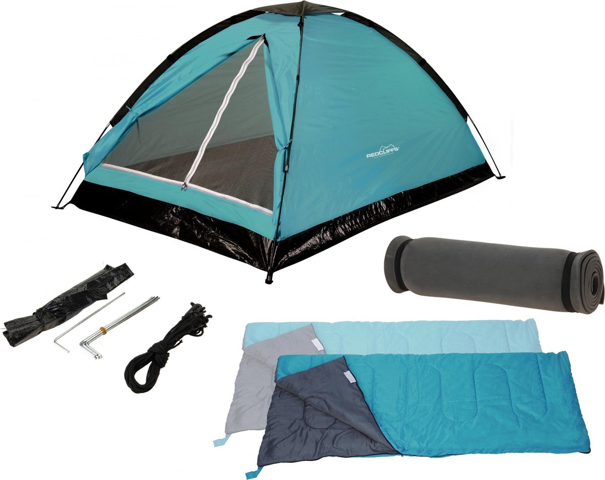 Redcliffs Kampeerset Tent -120x200x100cm  - Blauw - 2 Persoons