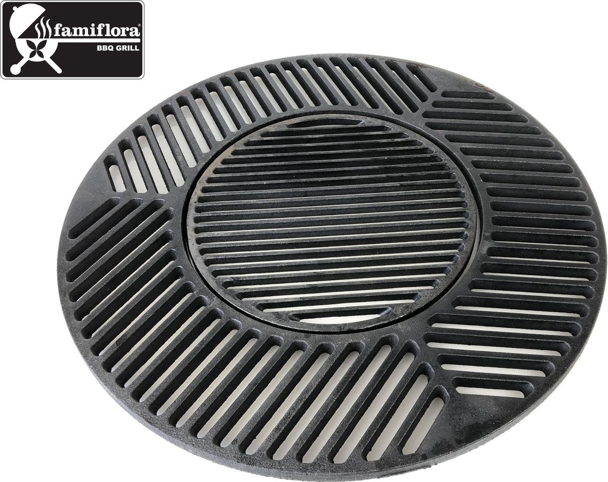 Gietijzeren grill rooster XXL (55cm) - universeel gietijzer rooster voor BBQ's diameter 57cm
