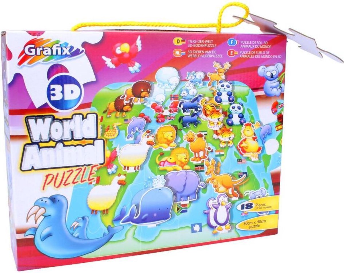 Grafix 3D Dierenwereld Puzzel 18 Stukjes