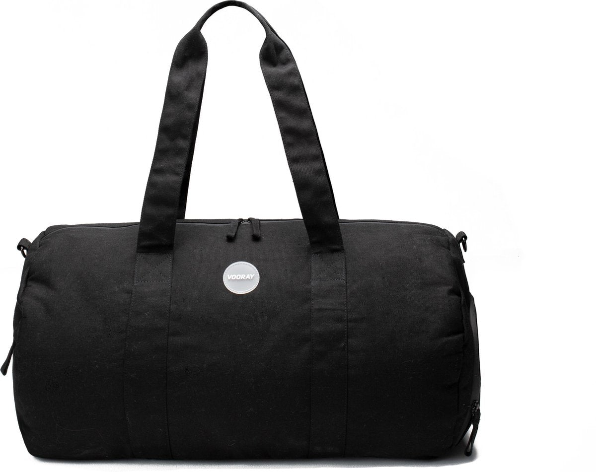 Vooray Savannah Duffel - 49 cm - 50L - Sporttas of reistas van biologisch katoen inclusief schoenenvak (Obsidian)