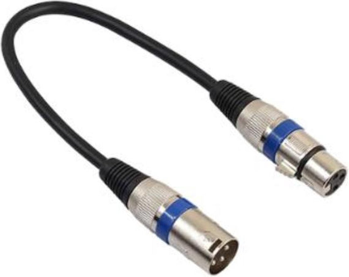 Coretek XLR (m) - XLR (v) audiokabel / zwart/blauw - 0