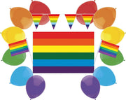 e-Carnavalskleding.nl Feestpakket regenboog Small | Regenboog versiering pakket luxe | Mooie regenboog versierartikelen