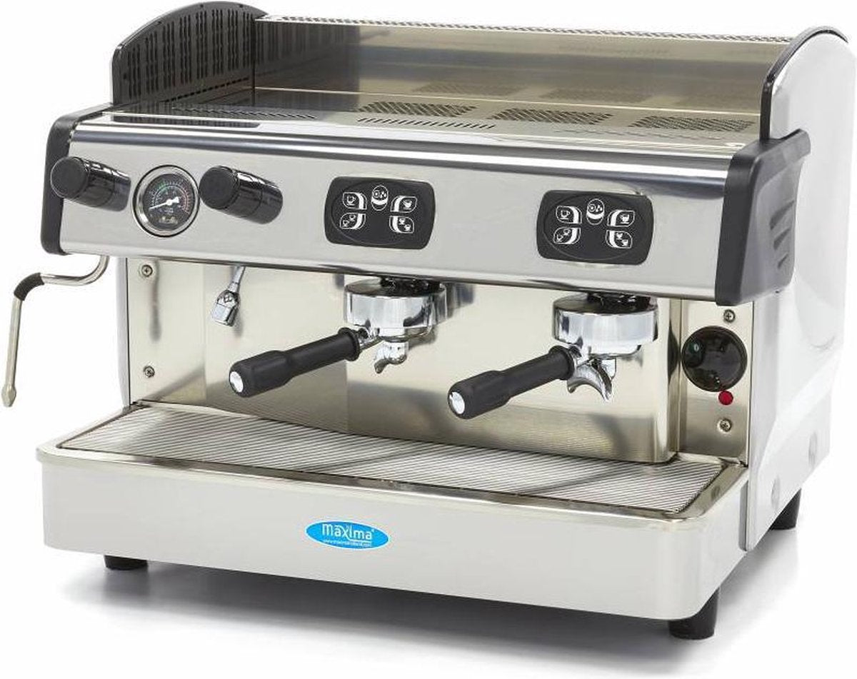 Espresso Koffie Machine 2-Groeps XL - RVS - 480 Kopjes Per Uur - 4 Doseringen - Horeca Espresso Apparaat - Maxima