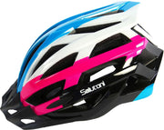 Salutoni Dames Fietshelm - Blauw Wit Roze - 58-61 cm