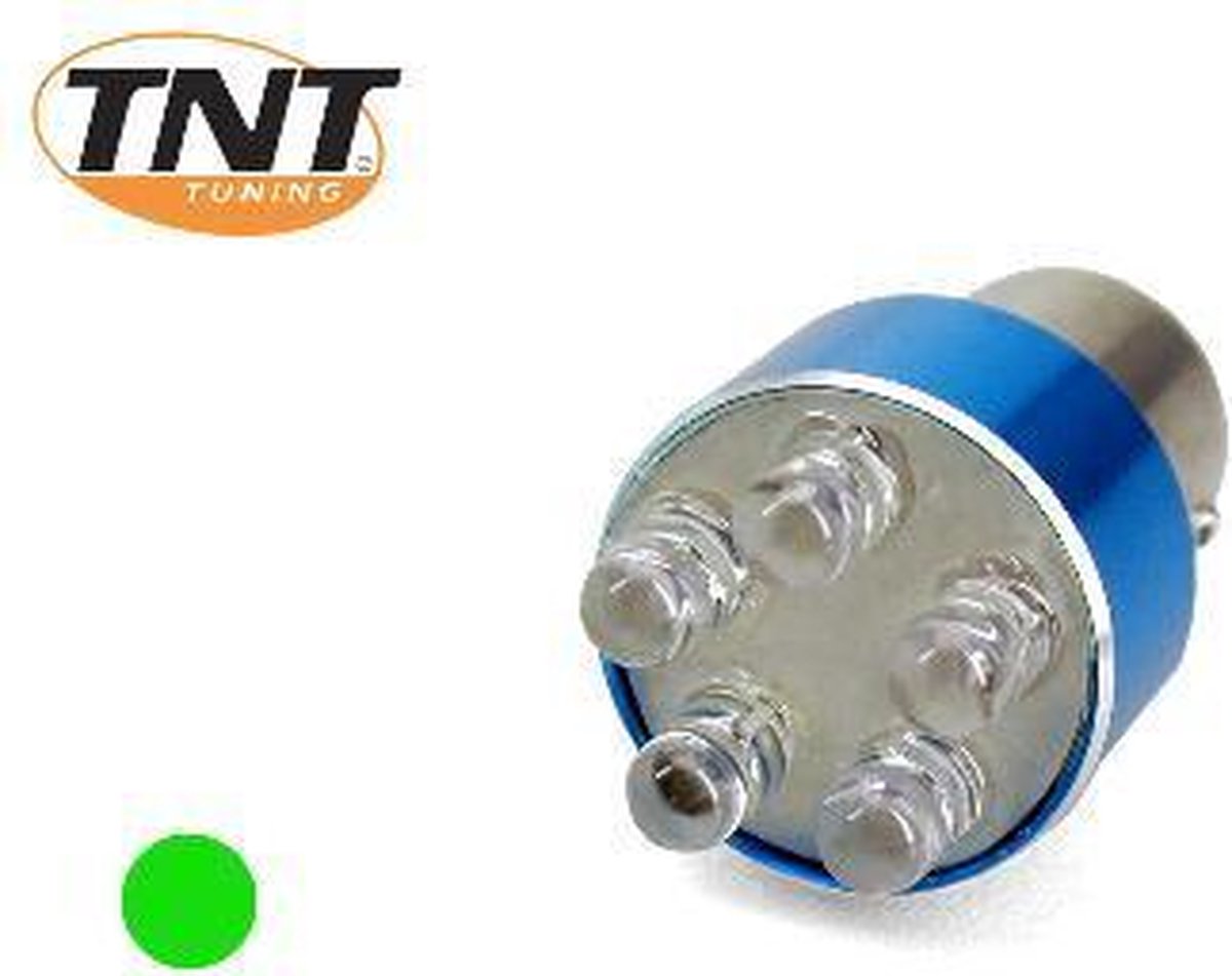 Lamp 12V Ba15S Blauw 5 Leds Groen Tnt