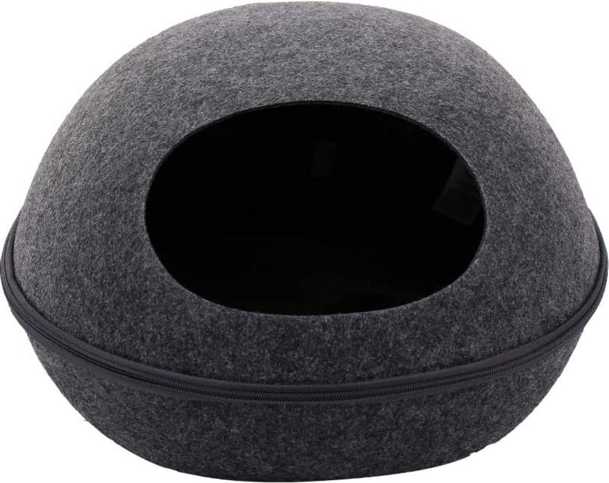 Iglo kattenmand - Vilt - Antraciet - 47 x 38 x 25 cm