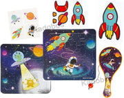 Traktatie ruimte / space 4x speelgoed uitdeelcadeau leuk voor verjaardag