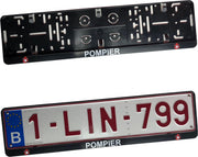 Nummerplaathouder POMPIER ABS voor nummerplaat 520x110mm BELGIË‎‎‎‎‎‎