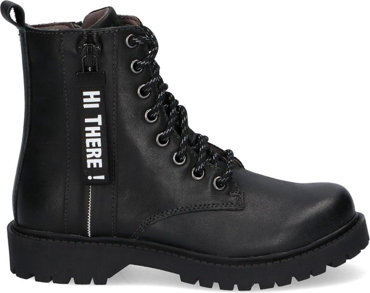 Braqeez Belle Boot Veterboots - Laarzen Met Veters - Meisjes - Zwart - Maat 32