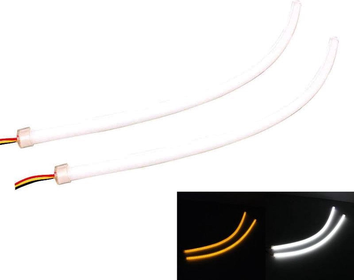 2 STKS MZ 4.5 W 270LM 6500 K 597-577nm Wit + Geel Wired LED Tube Dagrijverlichting DRL-stuurlamp
