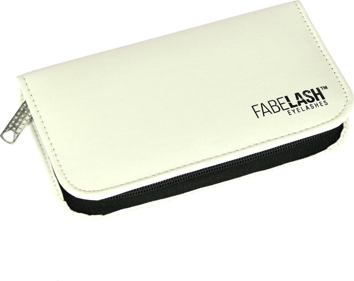 White luxe tweezer bag zip voor 6 pincetten