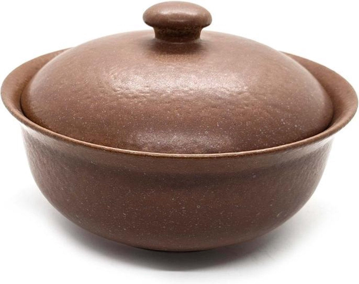 Dekschaal – Kom met deksel - Schaal met deksel – Bruin - Serveerkom – 21 cm
