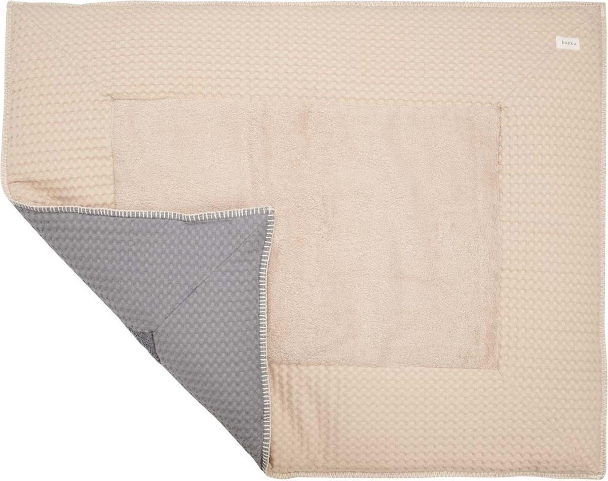 Koeka Boxkleed wafel Amsterdam - steel grey/sand 75x95cm