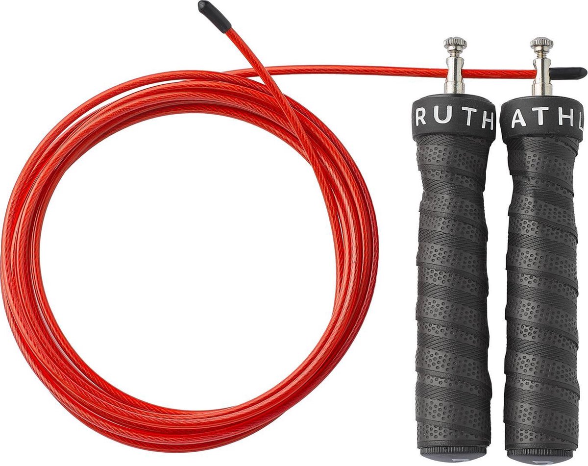 Jump Rope - Ruthless Athletes - Springtouw - Inclusief Instructie & Oefeningen Video - Springtouw Volwassenen - Speed Rope - Sport Springtouwen - Fitness - Thuis Sporten - Sportartikelen