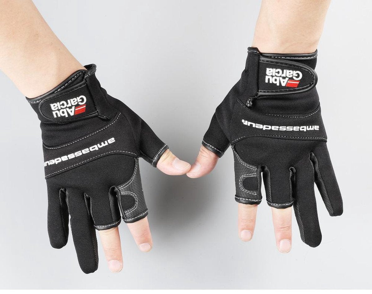 WiseGoods Premium Vis Handschoenen - Korte Vingers Antislip Handschoenen voor Outdoor - Hengel en Vis Sport - 1 paar - Maat L