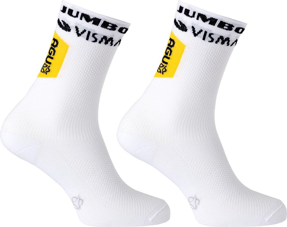 AGU Replica Fietssokken II Team Jumbo Visma - Wit - Maat S/M