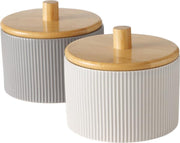 Dulaire Voorraadpot Modern Grijs/Beige Met Houten Deksel 2 L - 2 st.