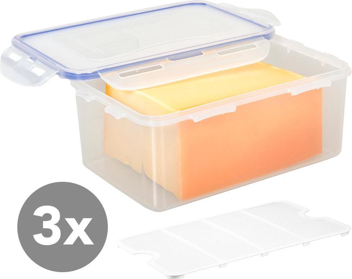 Lock&Lock Vershoudbakjes | Bewaardoos Kaas | Kaasdoos - Set van 3 stuks - 1