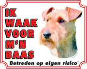 Welsh Terrier Waakbord - Ik waak voor mijn Baas