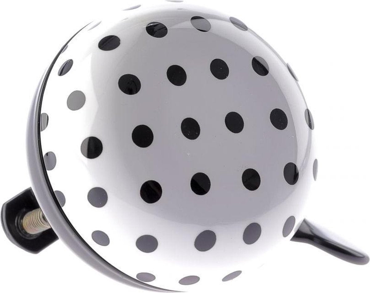 Fietsbel Niet Verkeerd Ding Dong Dots 60 mm - wit/zwarte stippen