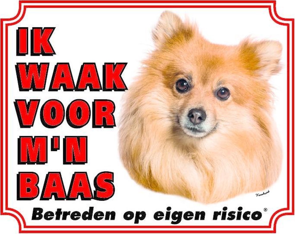 Keeshond Waakbord - Ik waak voor mijn Baas