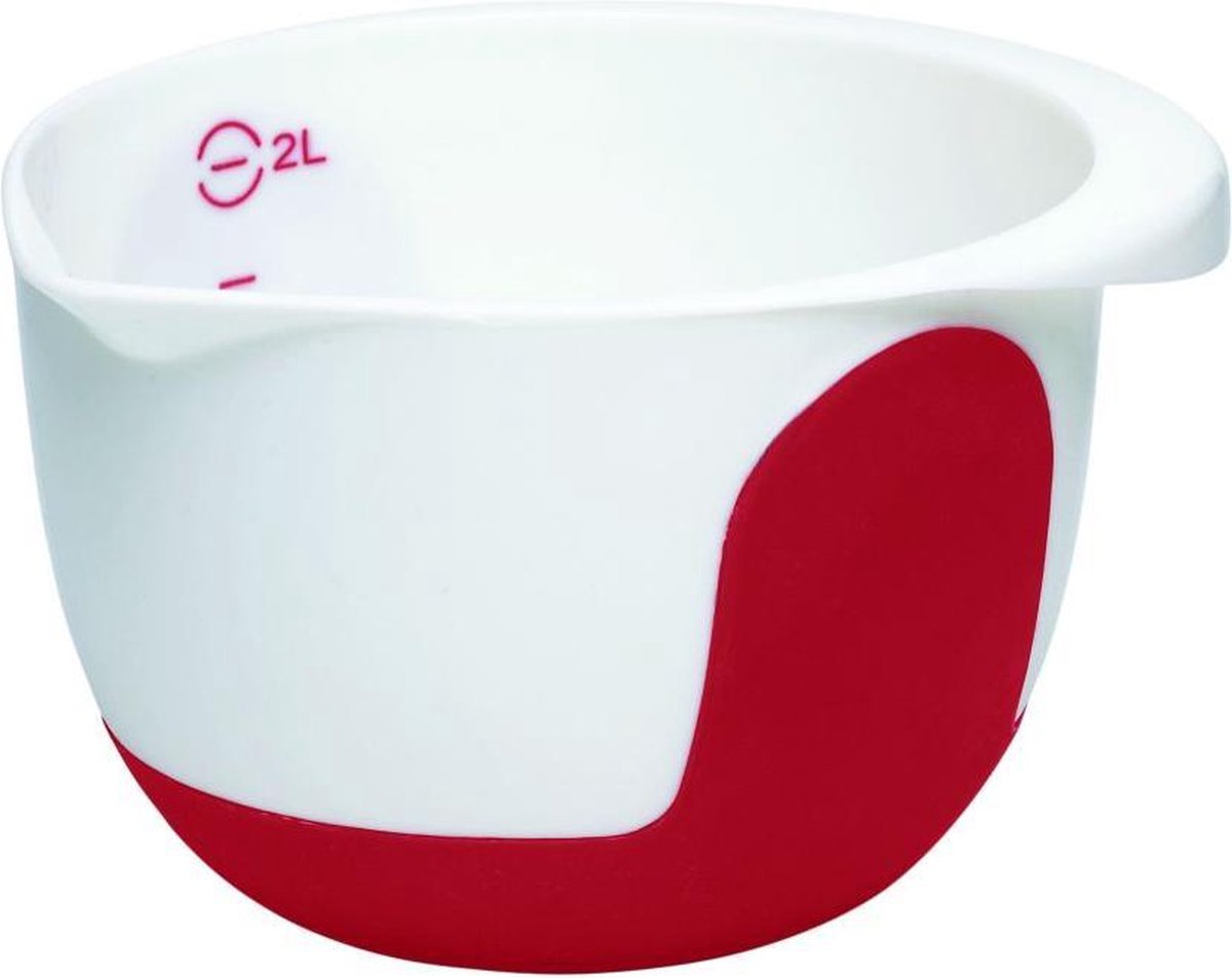 MIX & BAKE beslagkom. 2.0 L. wit/rood